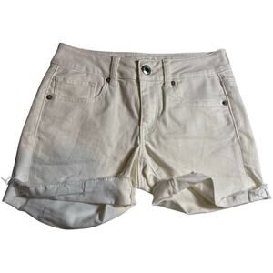 American eagle midi white shorts